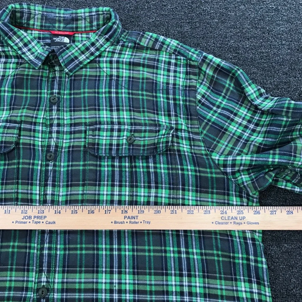 The North Face Mens XXL Green Plaid Flannel L/S Button Down Shirt XXL/TTG
